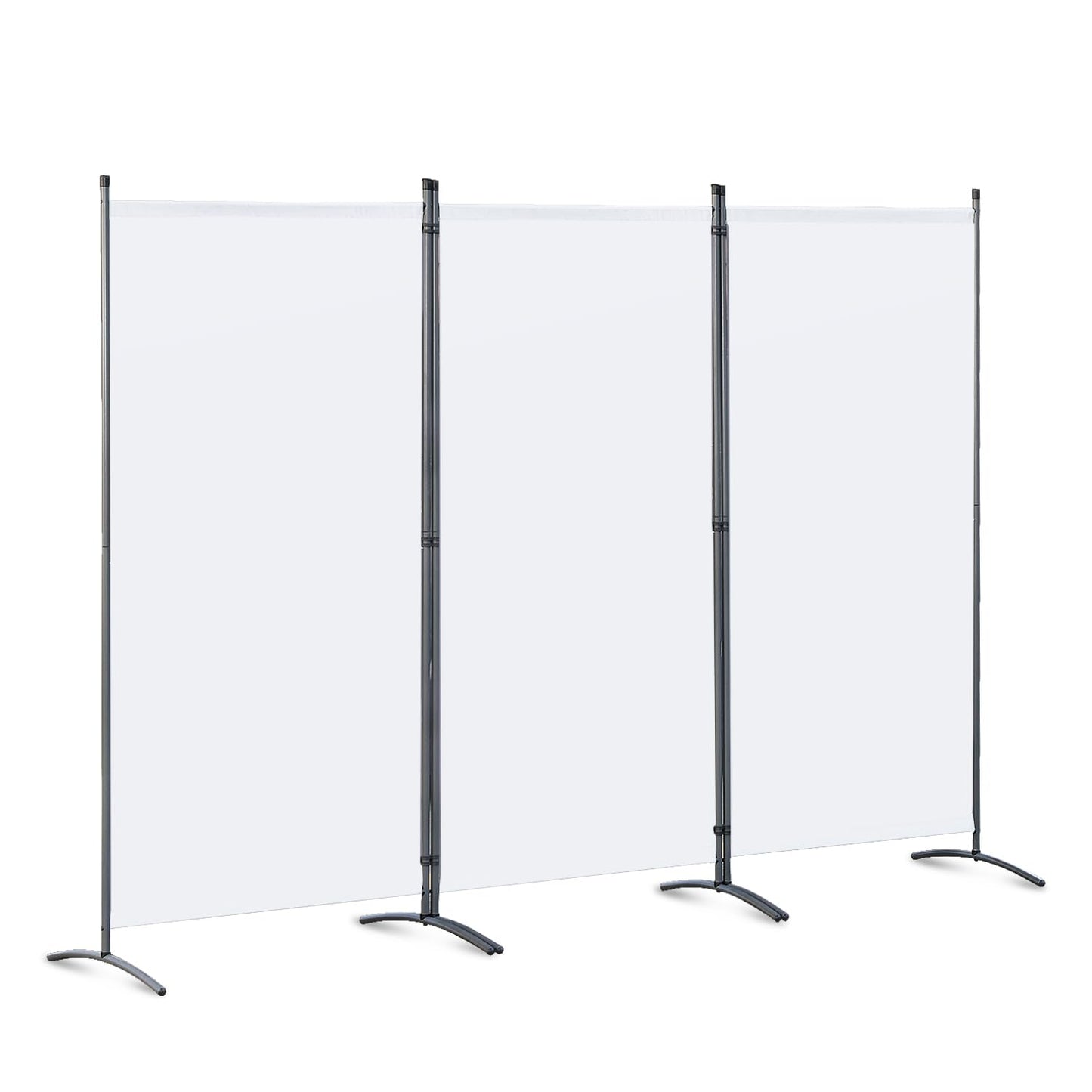 Angel Living 3 Panel Folding Room Divider Privacy Screen with Polyester Fabric & Sturdy Iron Frame Freestanding Partition for Office, Bedroom