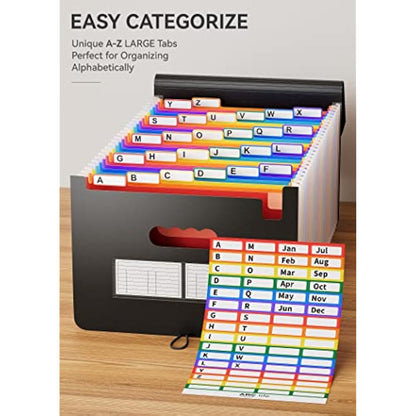 ABC life Expanding File Folders, A4 Accordion Document Organiser Folder Portable Rainbow File Organiser Filing Boxes High Capacity Storage Bag for School/Home/Office