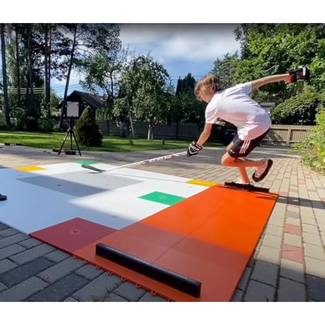 My Slide Board Lit - In & Outdoor Cardio Exercise Workout and Balance to Tone Legs, Glutes, & Core Muscles Training Sliding board - Easy to Use - Home Gym Equipment Super Smooth surface with Booties