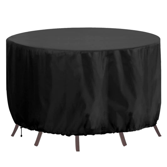 RICHIE Round Garden Furniture Covers Waterproof, Large Round Garden Table Cover 230x90cm, Heavy Duty 420D Outdoor Round Table Cover Windproof, Anti-UV
