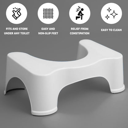 ASPIRE UK Squatting Toilet Stool 7 inch Non-Slip Bathroom Step Up Stool Relieves Constipation, Bloating | Aligns the Colon for Faster, Easier Relief