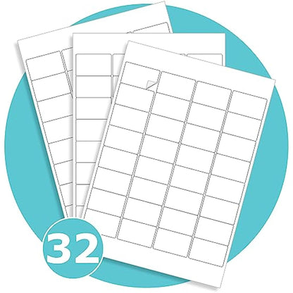 Triplast 50 x Multipurpose A4 Label Sheets - 32 Labels Per Sheet (49 x 30mm Each) - Easy Peel White Labels for Inkjet & Laser Printer - Address Labels, Shipping Labels, File Labels, DIY Stickers
