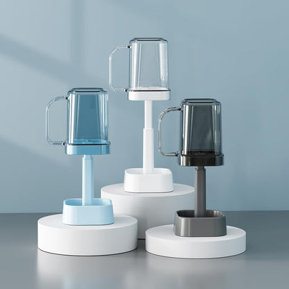 PP Material Bathroom Toothbrush Holder Toothpaste Holder Stand with PS Material Mouthwash Cup Bathroom Accessories Organizer Black