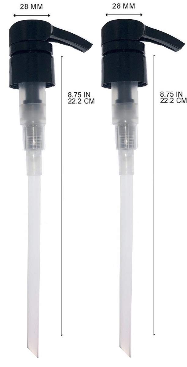 Barbers VIntage Universal Pump Dispenser Pack of 2, Fits Most popular Shampoo, Conditioner size, 1 Litre, 1000ml, 750ml, 500ml (Black)