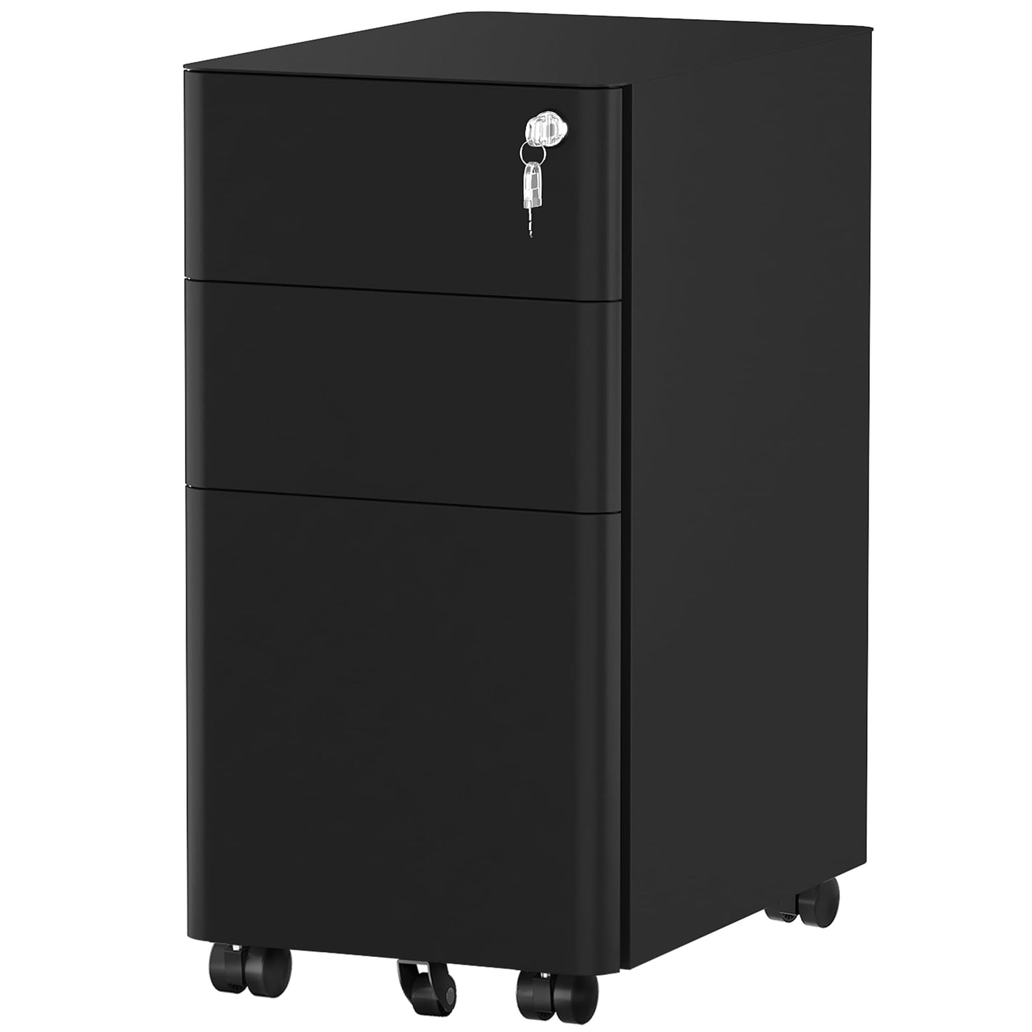 YITAHOME 3-Drawer Metal Filing Cabinet Office Drawers with Keys, Compact Slim Portable File Cabinet