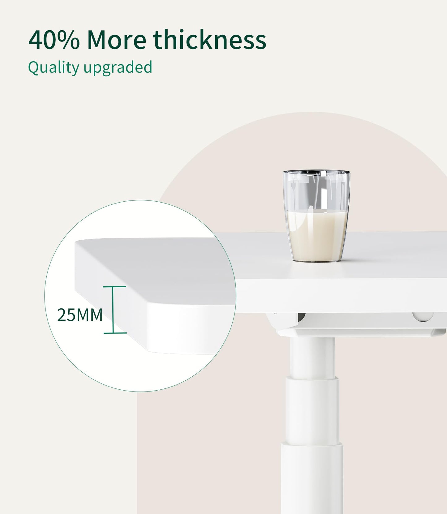 MAIDeSITe Table Top,Desktop for Height Adjustable Electric Standing Desk,White,180 * 80 * 2.5 cm