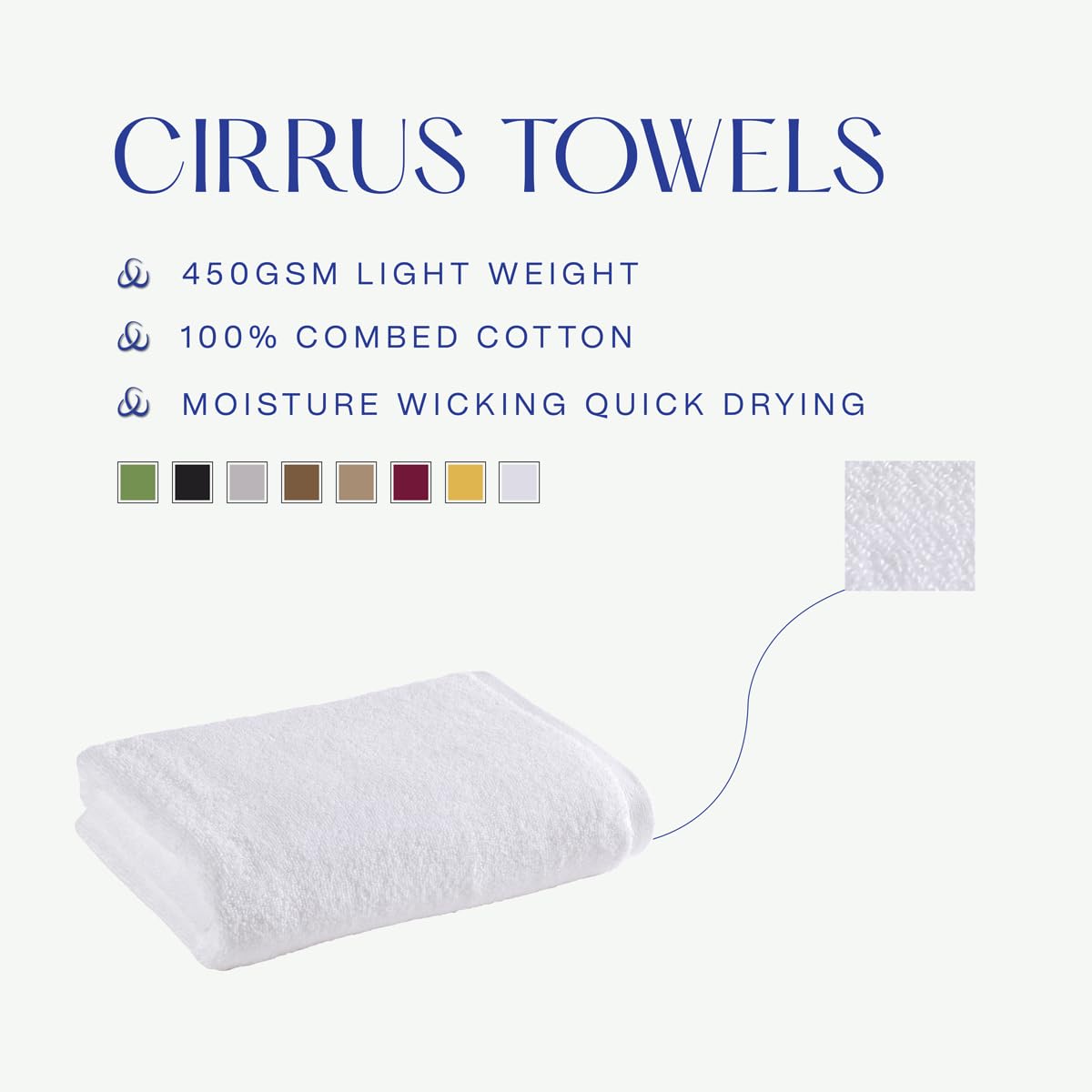 Christy Cirrus Lightweight Bath Towels | Set of 2 | Quick Dry | Super Soft and Fluffy | Lightweight Bathroom Shower Towels | 100% Cotton | White