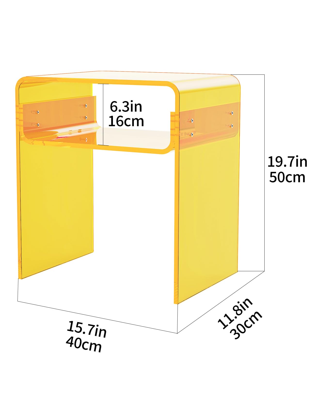 solaround Acrylic Side Table, Yellow