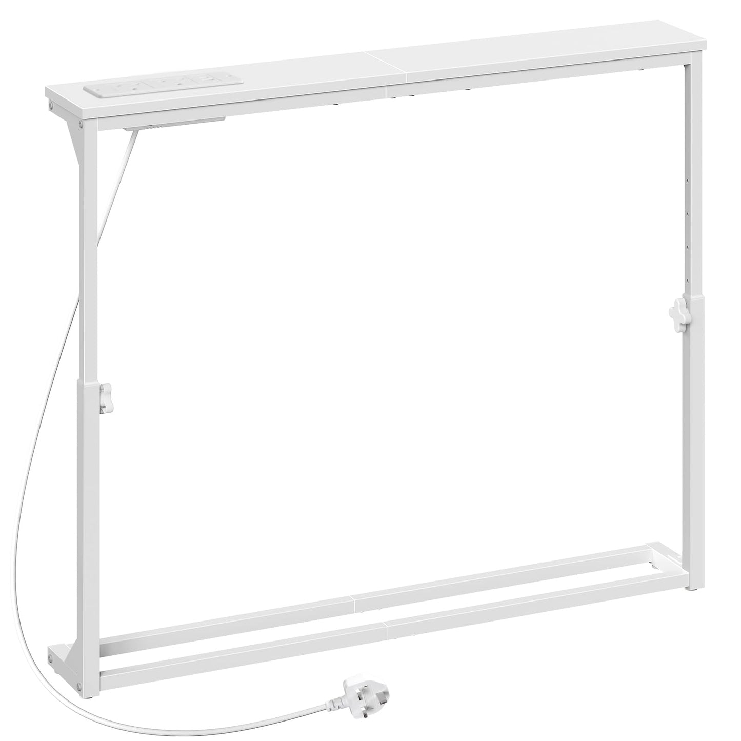 HOOBRO Slim Console Table with Adjustable Height (63.5-83.5 cm), Behind Sofe Table with Charging Station, 100 cm Narrow Console Table for Hallway