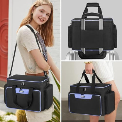 LEFOR·Z Sewing Machine Bag,Sewing Machine Carry Case with Pockets for Sewing Machines and Sewing Accessories,Sewing Bag Fit for Most Standard Size Singer,Brother,Janome,Sewing Box Large,Black