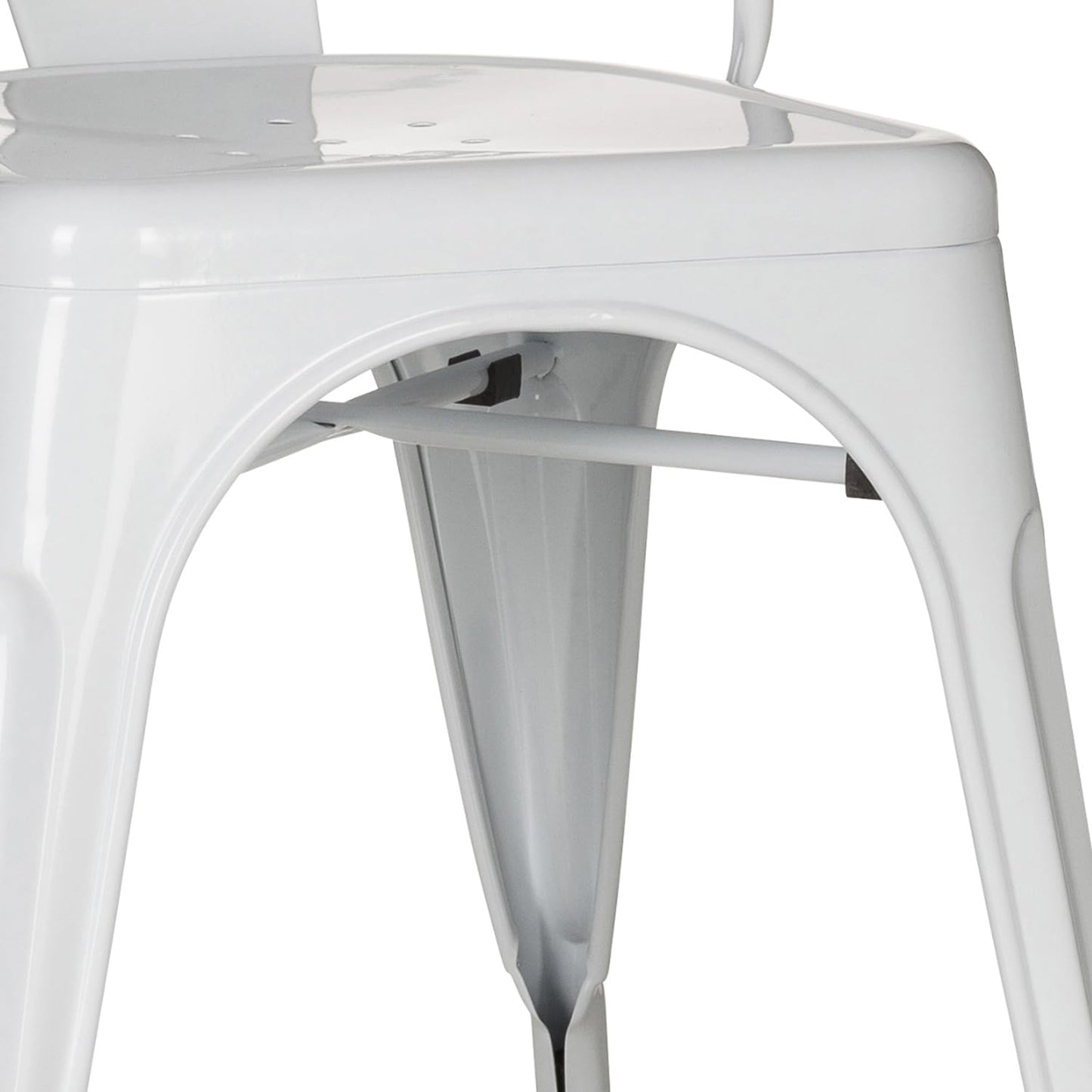 hjh OFFICE 645022 Chair VANTAGGIO COMFORT metallic white stackable sturdy