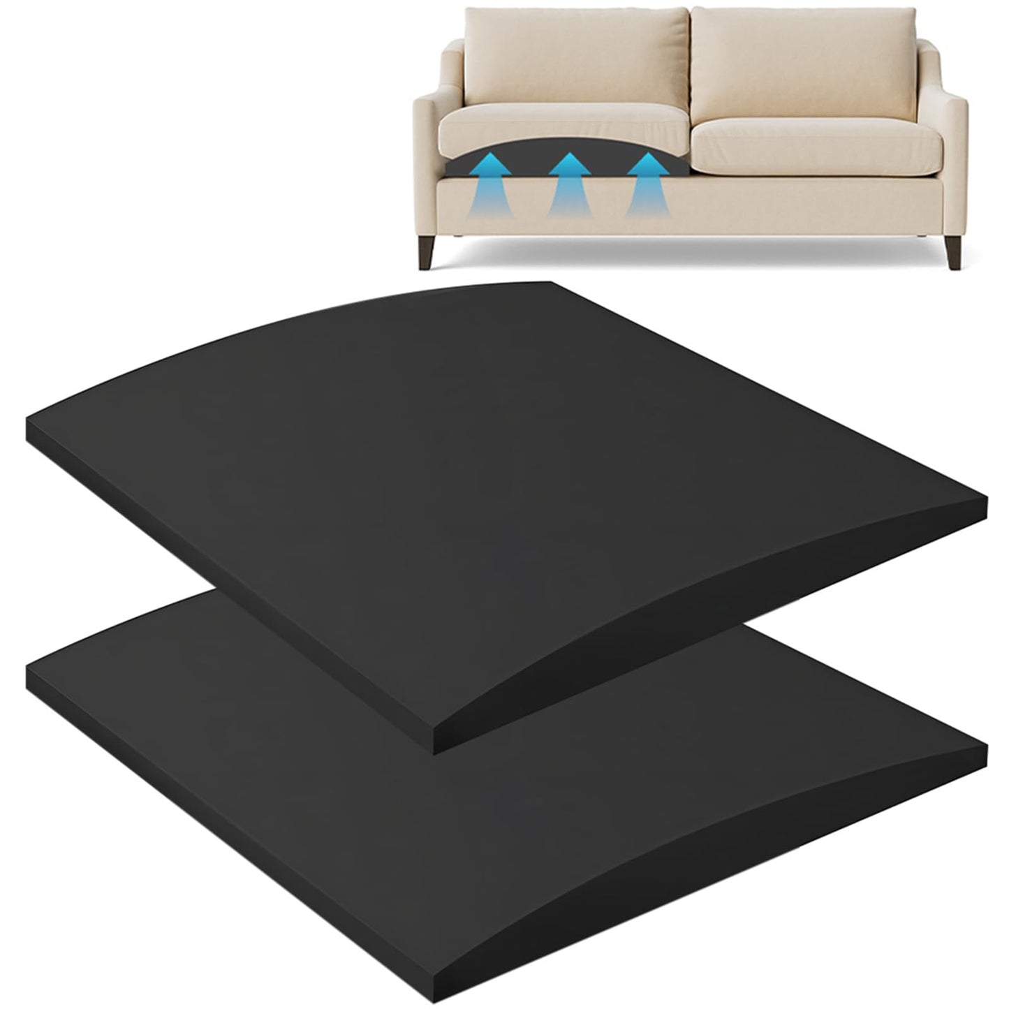 SKJJM 2 Pcs Sofa Cushion Support for Sagging Seat, 50 x 50cm High-Density Curve Couch Cushion Support, Furniture Seat Support, Sofa Support Boards