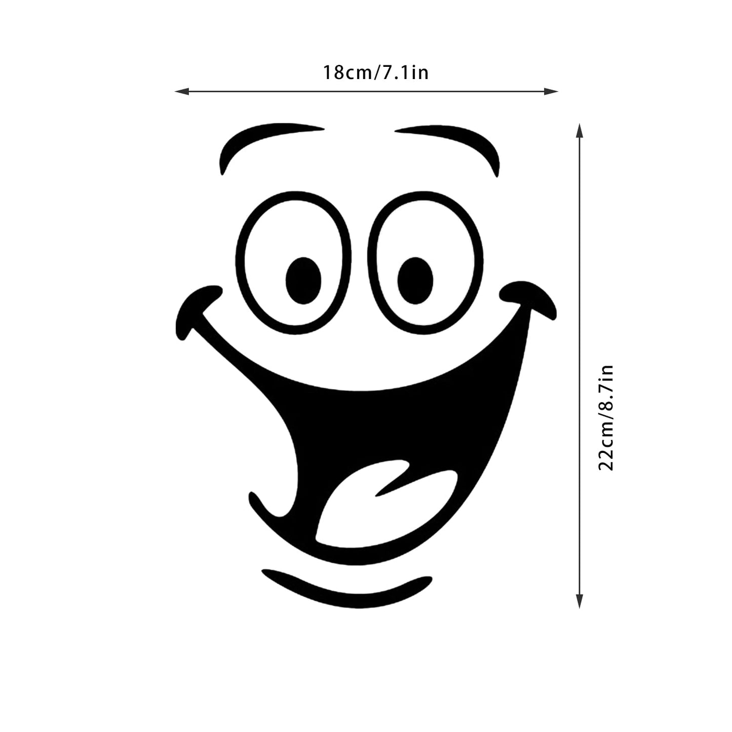2 Pcs Smiley Face Bathroom wall Stickers