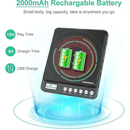 MONODEAL CD Player Portable with Built-in Speakers, Personal Rechargeable CD Player with Double 3.5mm Headphone Jack,Anti-Skip/Shockproof Function with LCD Display for Home, Car and Travel