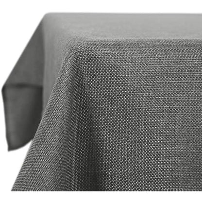 Deconovo Solid Faux Linen Rectangle Tablecloth Water Resistant Table Cloth for Patio 51x87in(130x220cm) Grey