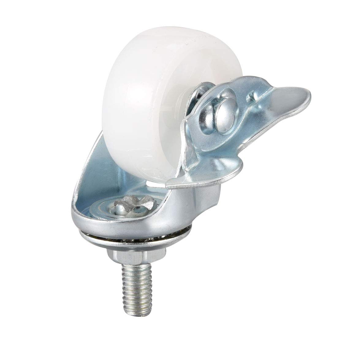 sourcing map 1.5 Inch Swivel Caster Wheels PP 360 Degree Threaded Stem Caster Wheel M8 x 15mm, 132lb Total Load Capacity, Pack of 4