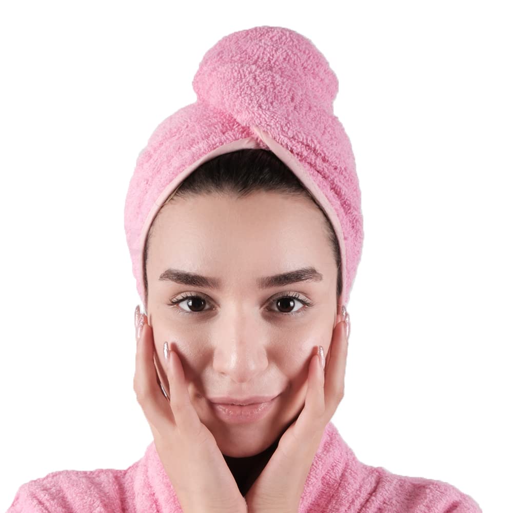 LLAMAXY Turkish Hair Towel 100% Pure Organic Cotton Hair Drying Towels Adult Child Hair Wraps Hair Turban - Towel Wrap Hair Drying Towel