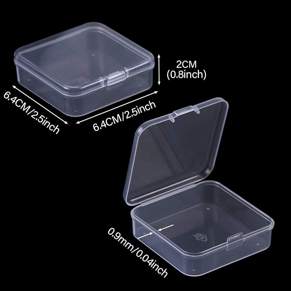 DUOFIRE Small Storage Boxes with Lids, 12 Pieces, 6.4 x 6.4 x 2 cm