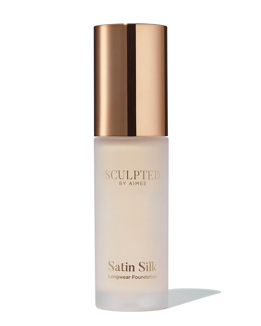 Satin Silk Longwear Foundation from Sculpted by Aimee (Fair 2.0) - Lightweight, Hydrating & Buildable High Coverage, Sweat-Resistant Foundation