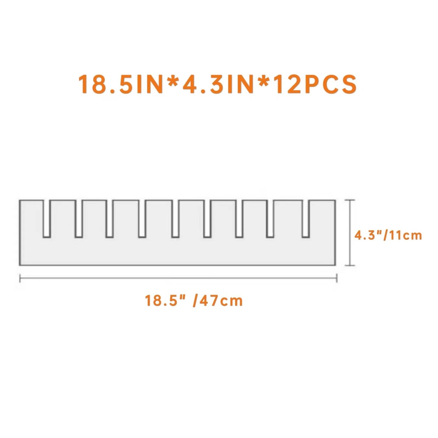 KnnRiim 12Pcs Drawer Dividers, 47 x 11 cm, Thick, PVC Drawer Storage, Adjustable Drawer Organizer Separators for Clothes, Socks, Makeup, Kitchen
