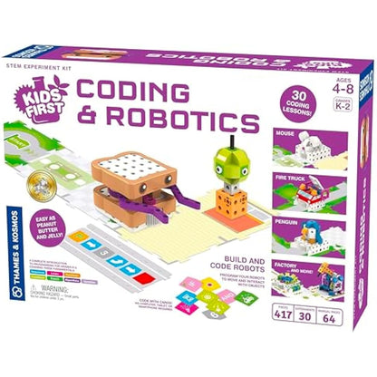 Thames & Kosmos Kids First Coding & Robotics, Kids Science Kit, Learning Resources for Coding and Physical Engineering, STEM Toys for Science Experiments, Age 4-8