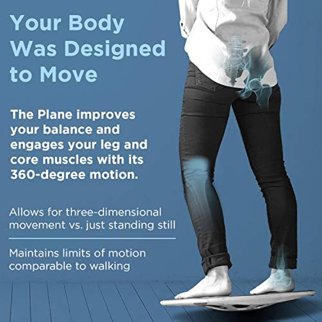 FluidStance The Plane® Balance Board | Recycled, Eco-Friendly, USA Made Materials | Anti-Slip Surface | Standing Desk Exercise Accessory | Increases Daily Movement and Stability | Storm