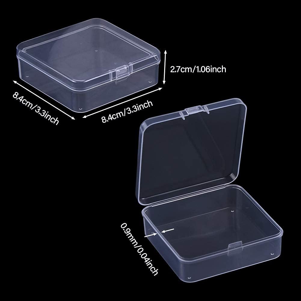 DUOFIRE Small Storage Boxes with Lids, 12 Pieces, 8.4 x 8.4 x 2.7 cm