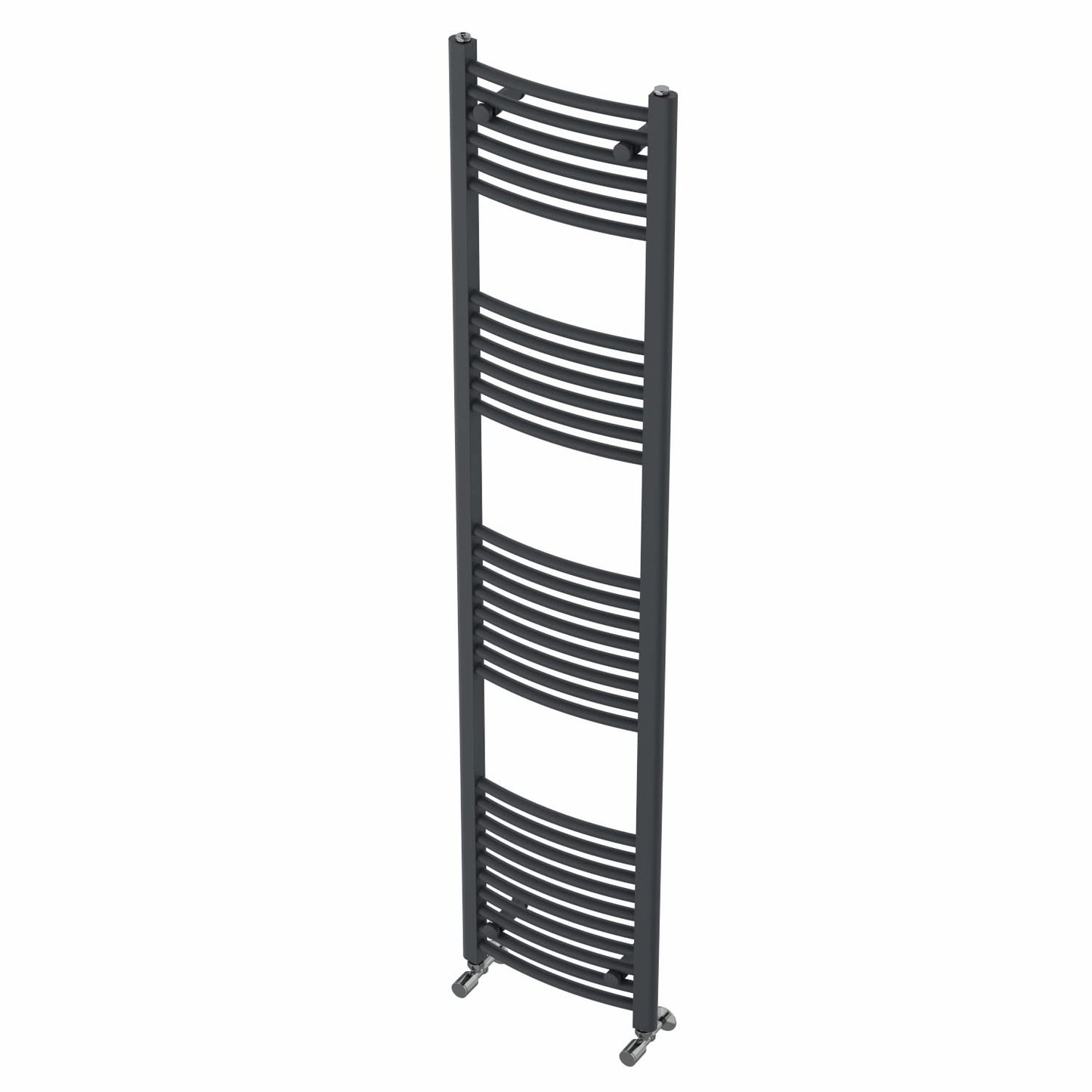 Warmehaus Curved Heated Towel Rail Anthracite Radiator 1800x400mm