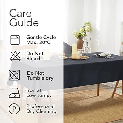 Deconovo Home Decorative Oxford Wipeable Tablecloth Rectangle Water Resistant Tablecloth for Garden Table 130x220cm(51x87in) Dark Grey