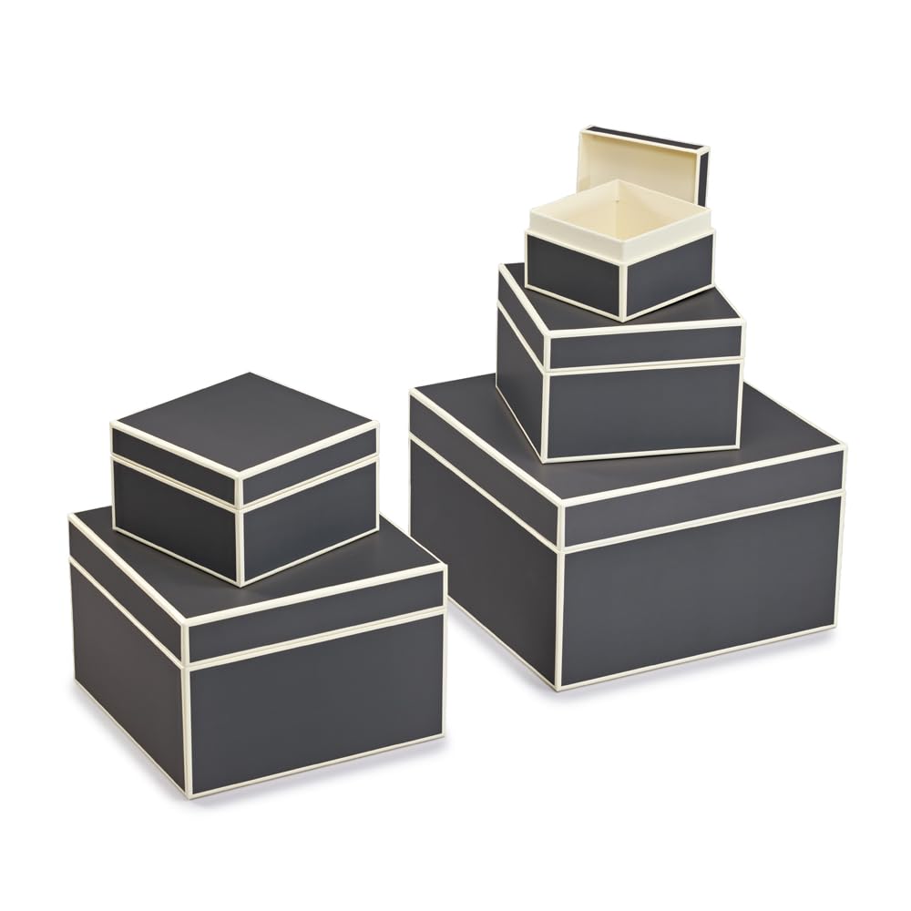 Semikolon 370098 Set of 5 storage boxes - 5 pieces - various sizes - gift boxes - lava stone grey