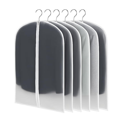 CNMTCCO Transparent Dustproof Suit Covers Set of 6, Dustproof Rain Resistant Suitable for Storage and Protection of Dresses Jackets and Evening