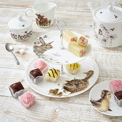 Portmeirion Home & Gifts Wrendale 2 Tiered Cake Stand, Multicolour (WN4375-XG)