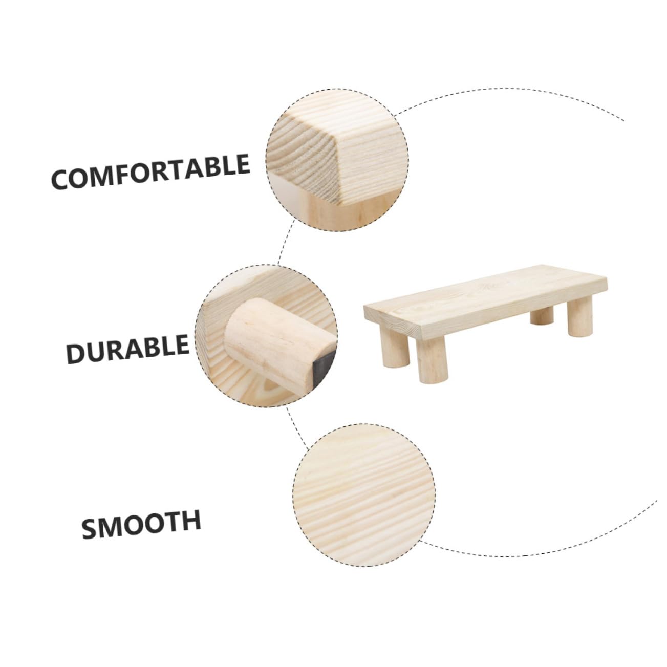 Abaodam Children Stool Wooden Step Stool Stackable Footstool for Kids Anti-Skid Sitting with Strong Load Bearing 11.81 X 5.51 X 2.95 in for Home Use