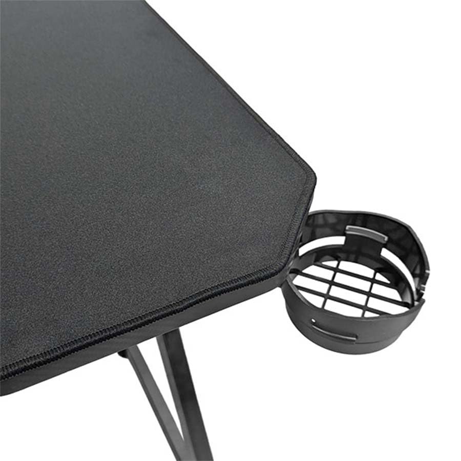 Subsonic - Gaming desk 120 x 60 cm, gamer desk with ergonomic carbon fibre top fully covered with XXL mouse pad, cup holder and gaming headset holder
