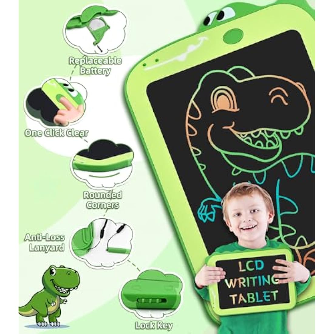 LCD Drawing Tablet Kids Toys for Girls Boys Age 2-3 Birthday Christmas Gifts, Colorful LCD Writing Tablet Educational Toys for 2 3 4 5 6 7 Year Old Kids, Drawing Pad Travel Games for Autistic Children
