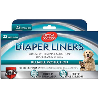 Simple Solution Disposable Dog Diaper Liners, Ultra Absorbency - 22 pack