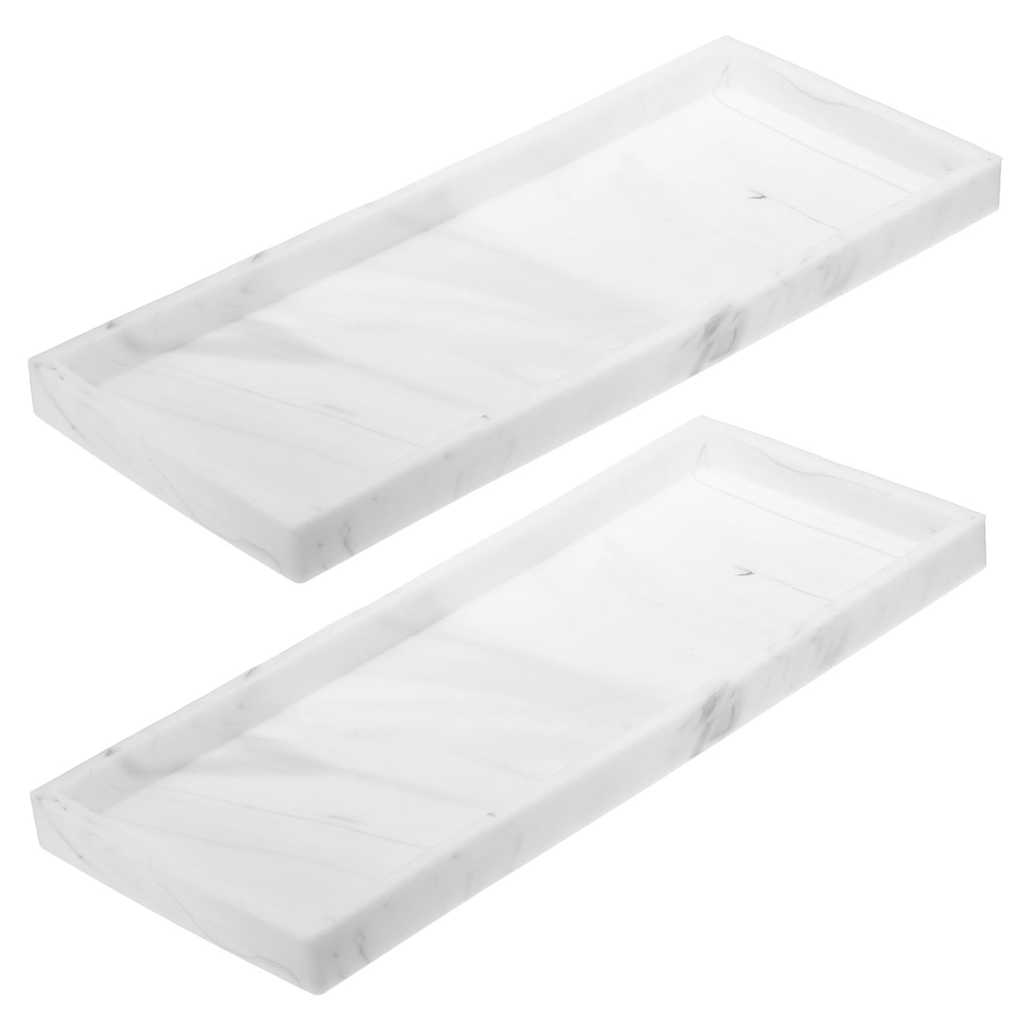 sourcing map 2Pcs Bathroom Vanity Tray, 11.8" x 5" Silicone Soap Dispenser Trays, Shatterproof Kitchen Sink Organizer for Soaps Keys Candle Trinket