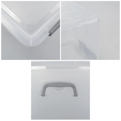 Gitany 6-pack 12 L Plastic Latching Storage Box with Lid, Clear Container Set