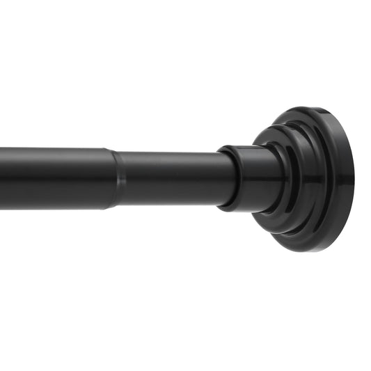 Shower Curtain Rod No Drill, Extendable Curtain Tension Rod 76-132CM, Non-slip Tension Rod for Windows, Kitchen, Bathroom, Wardrobe, Black