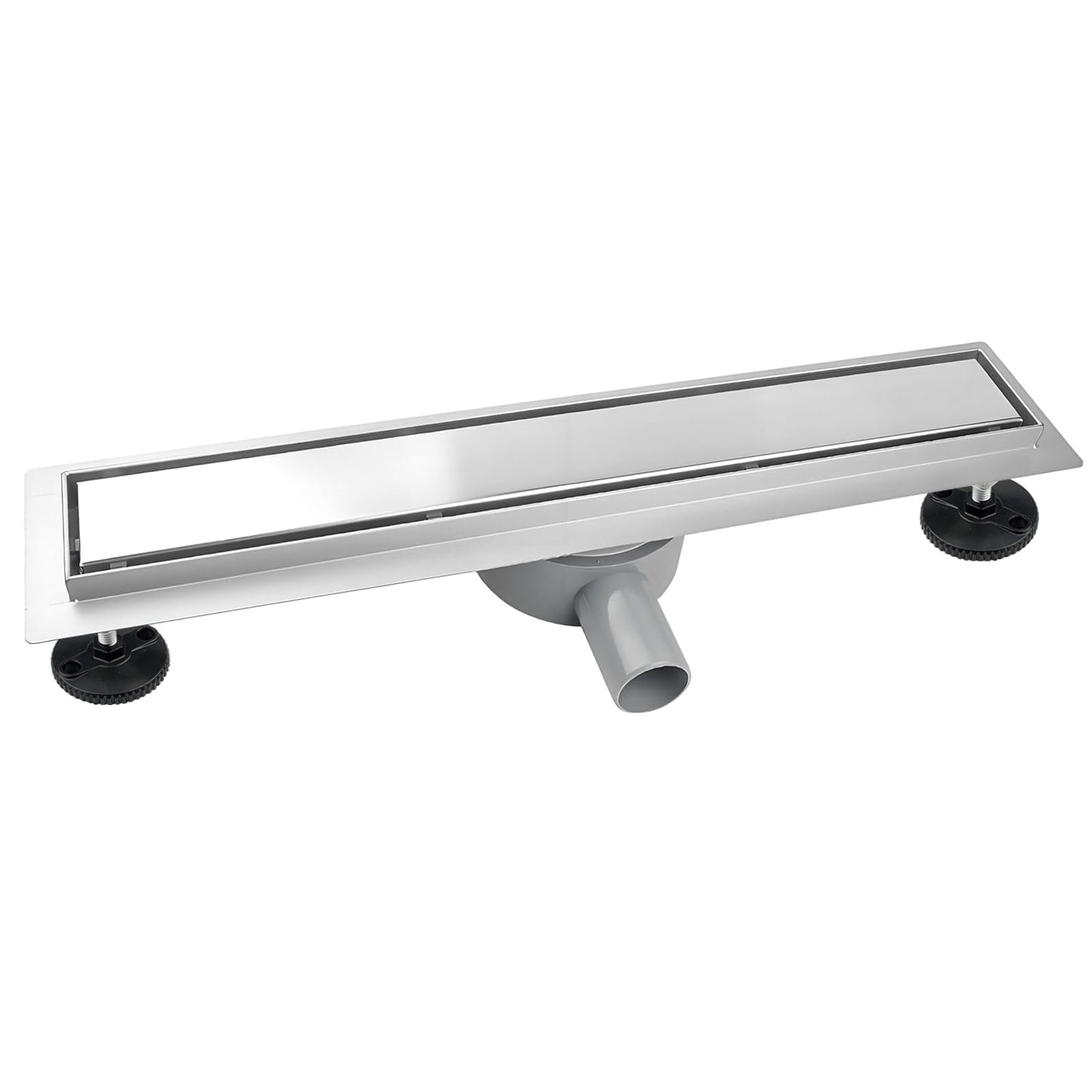 iYueMps Linear Shower Drain 700mm/27inch 360 ? Rotatable 2-in-1 Double-sided Tile Insert Stainless Steel Invisible Bathroom Floor Drain Set with Odor