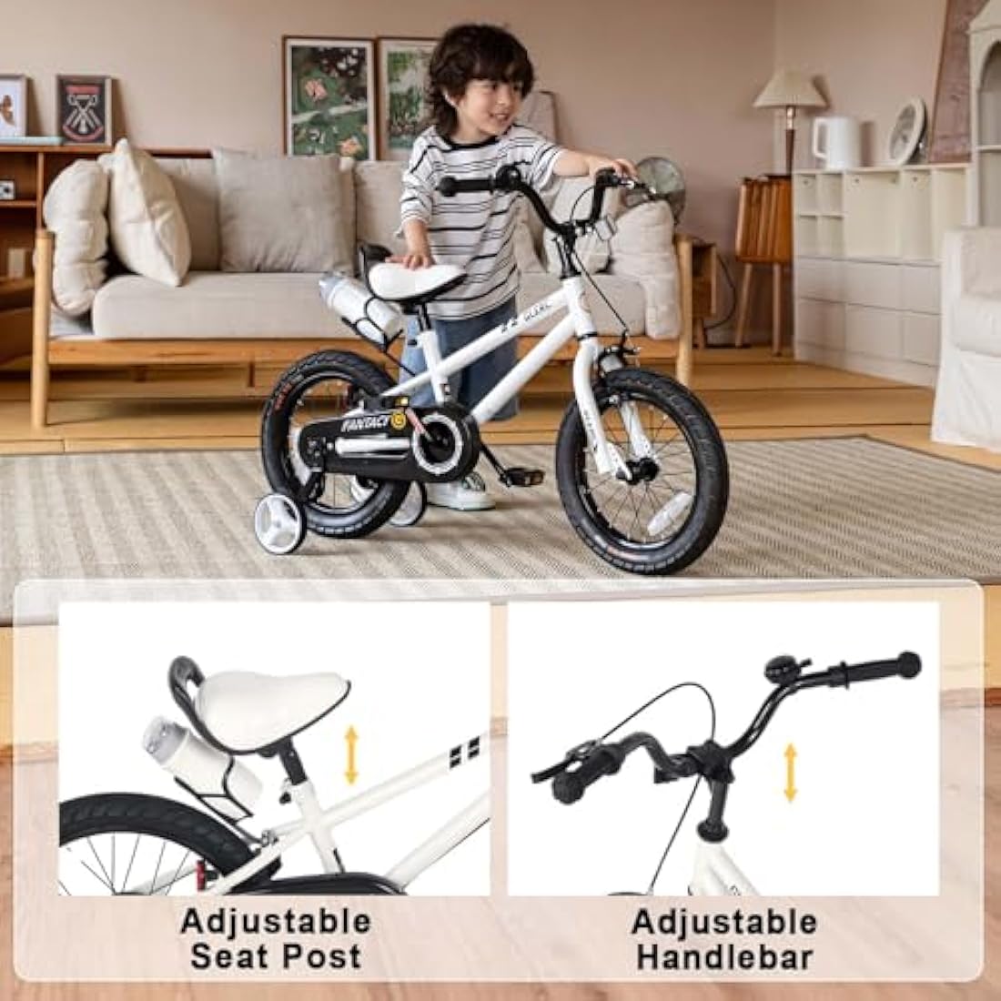 Glerc Fantacy 20 Inch Kids Bike for 2-14 Years Old Boys Girls with Water Bottle Holder & Stabilisers, Multiple Colors