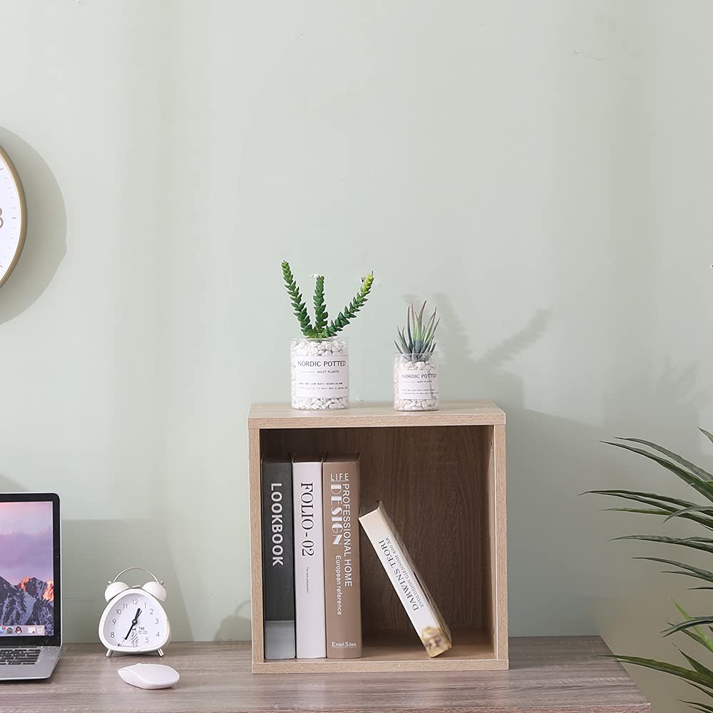 ETNIC ART Cube Furniture Storage Bookcase Shelf Oak 35 x 30 x 35 cm MDF Wood Shelf Office Design Entrance Living Room Cube Storage Cube Storage Cubes