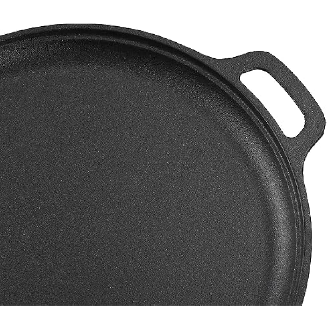 Cast Iron Skillet Pan, Pre-Seasoned Round Griddle Pan for Pancakes, BBQ, Pizza Pan with Handles (31 cm)