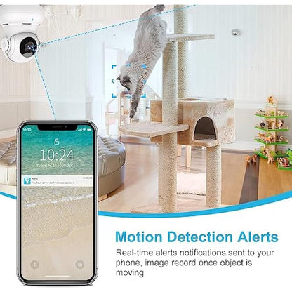 litokam Security Camera Indoor, Little elf 2K Cameras House Security with APP, Baby Monitor with Motion/Crying Detection, WiFi Camera with 2-Way Audio (White, 2Pack-2.4GHz)
