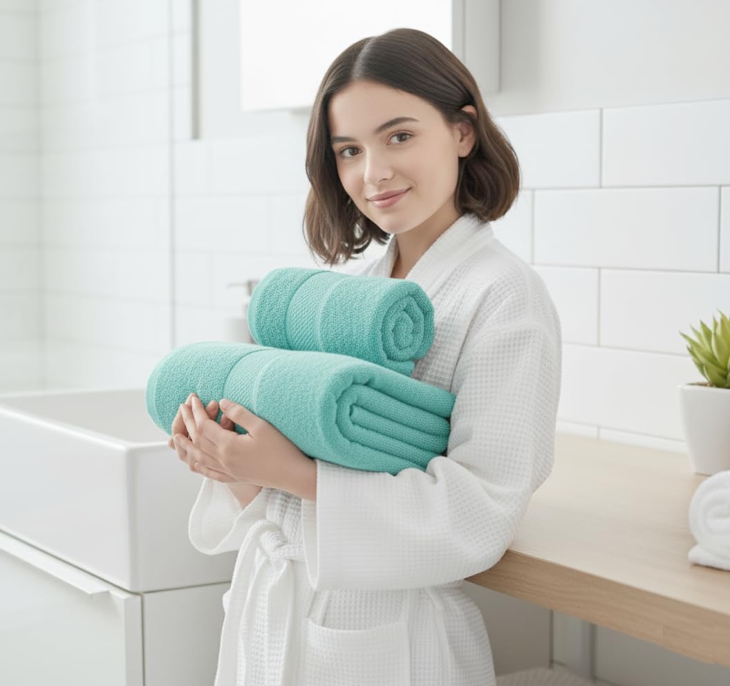 UK furniture Premium Jumbo Bath Sheets (90 x 150 cm-2 Pack) 100% Egyptian Cotton Super Absorbent Extra Large Bath Sheet Quick Dry Hotel Quality