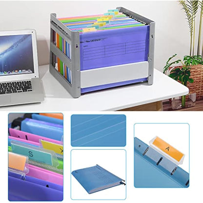 Suspension Files, MerryNine 15PCS Polypropylene Filing Cabinet Suspension Files with Tabs and Card Inserts for School Home Work Office Organization **Check Size Before Ordering ** (Bule, Foolscap)