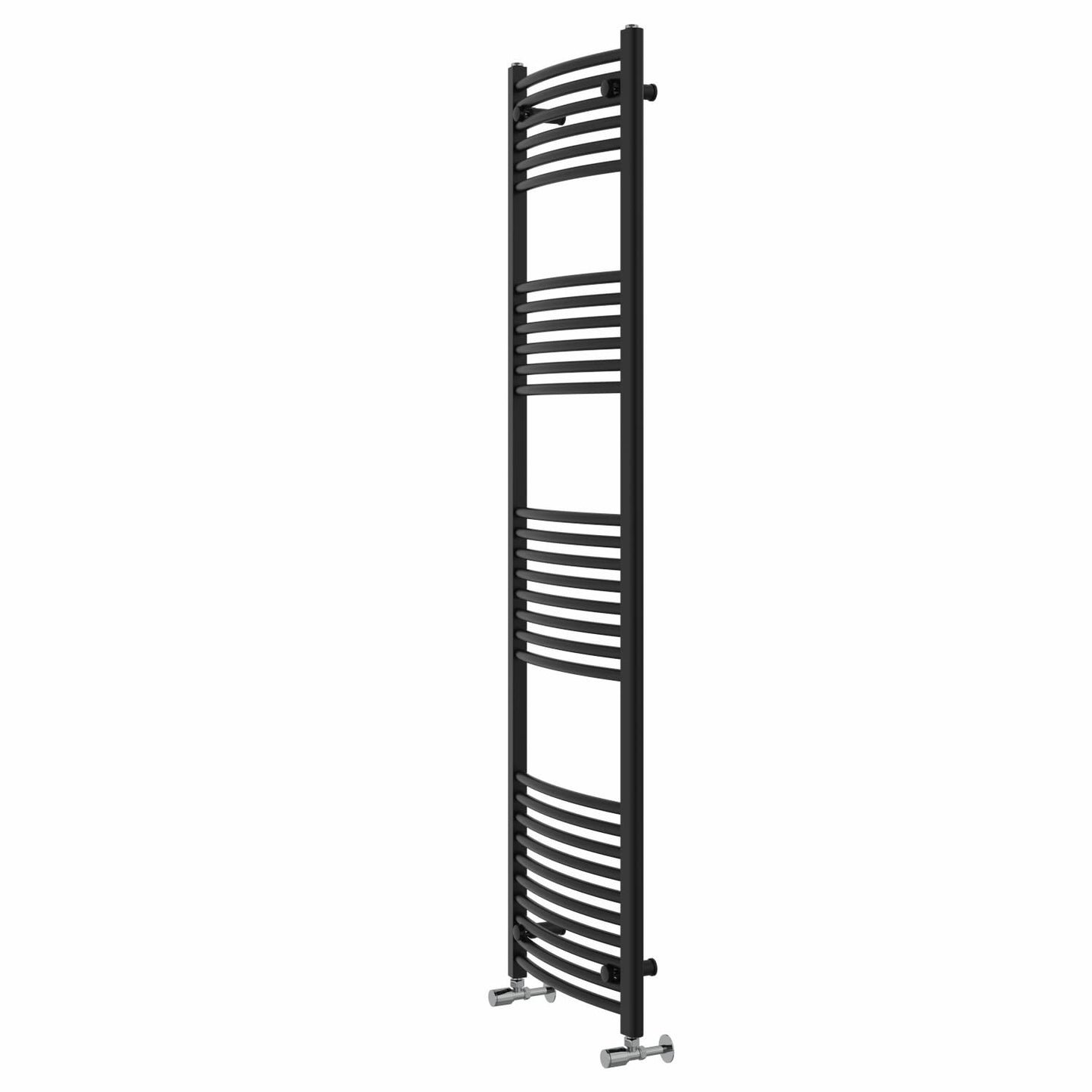 Warmehaus Curved Bathroom Heated Towel Rail Warmer 1800x500mm Black