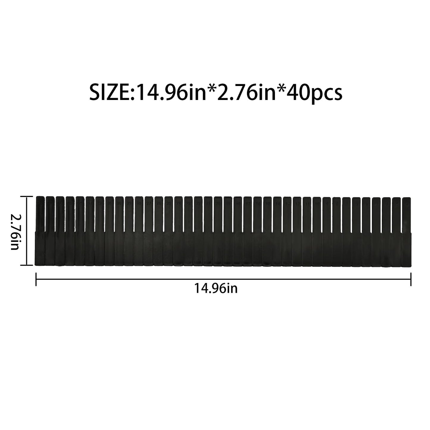 KnnRiim 40Pcs Drawer Dividers, 38x7 cm, Thin, Plastic Drawer Storage, Adjustable Drawer Organizer Separators for Clothes, Socks, Makeup, Kitchen