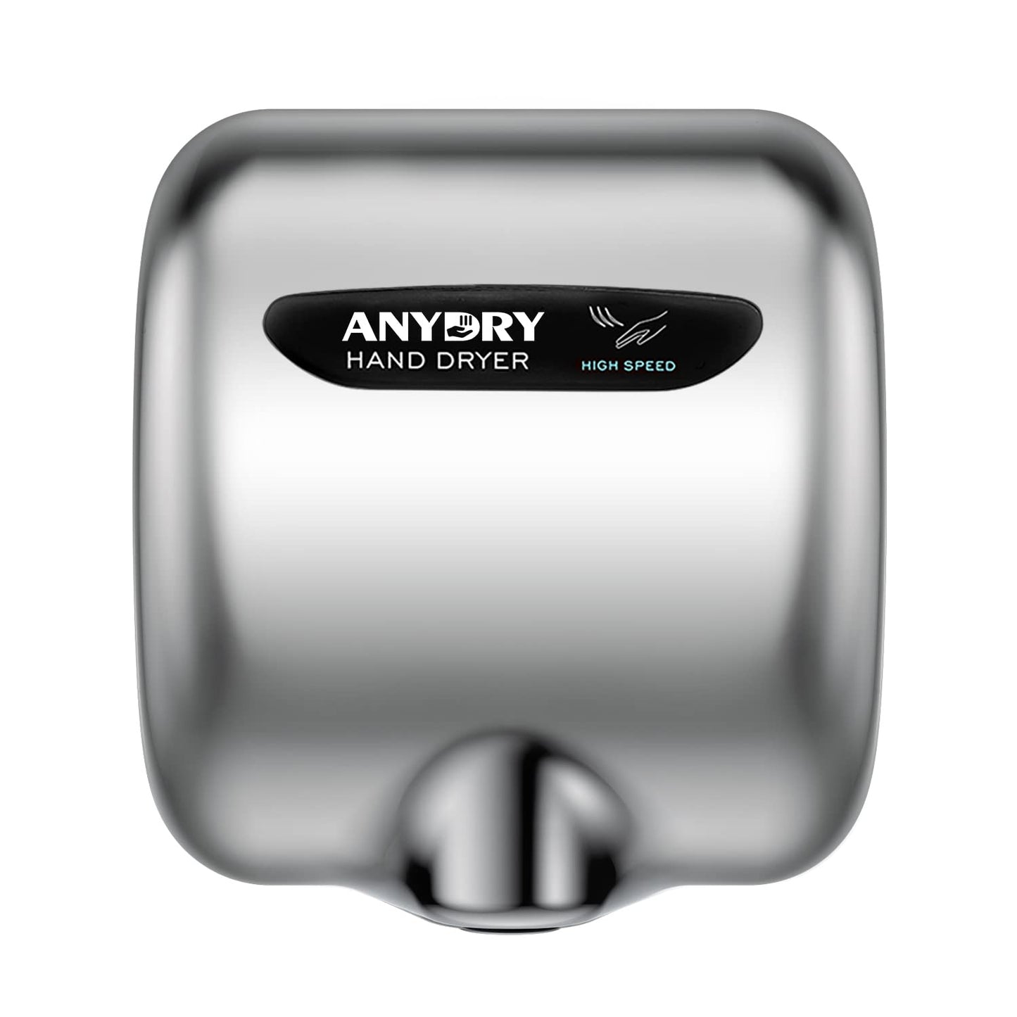 anydry 2800B Commercial Hand Dryer For Toilets,Heavy Duty Stainless Steel Electric Hand Dryers,With Banner.(Polished)