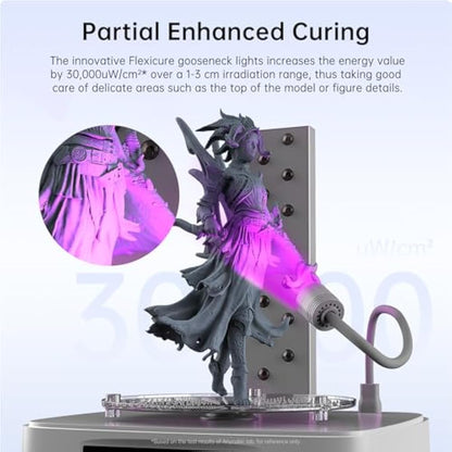 ANYCUBIC 3D Printer Wash and Cure 3 Plus, Larger 2 in 1 Wash Cure Machine for ANYCUBIC Photon Mono 6Ks Mars with Gooseneck Lights, IPA-Saving & Efficient Curing, Washing Size 8.97” x 5.04” x 10.24”